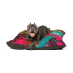 Neon Paint Splash Pet Bed | Abstract Colorful Brushstroke Dog Cushion - 250 USA Celebration
