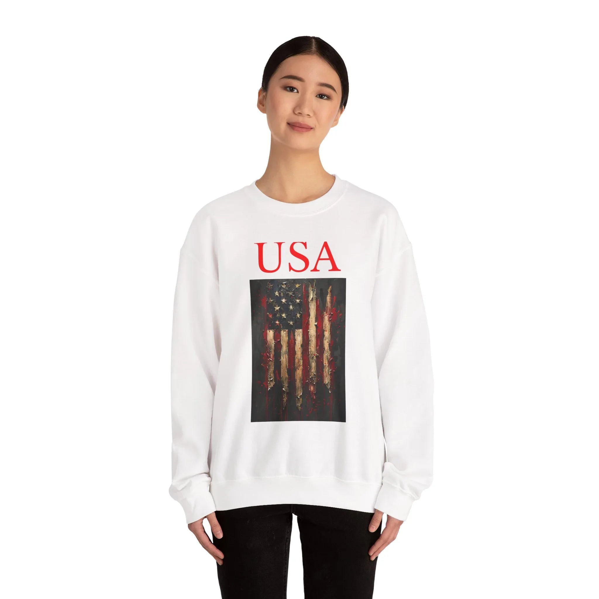 Patriotic Eagle Sweatshirt, USA Flag Crewneck, Unisex Casual Wear, Independence Day Outfit, All-American Style, Gifts for Veterans - 250 USA Celebration
