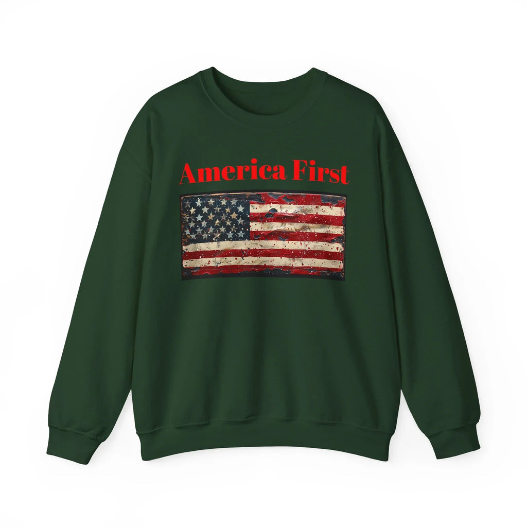 Patriotic American Crewneck Sweatshirt, USA Graphic Tees, Flag T-Shirts, Independence Apparel, Funny Patriotic Shirts, Custom American Tees - 250 USA Celebration