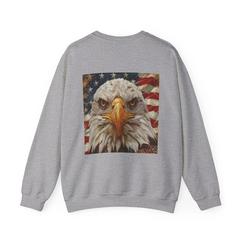 Patriotic Eagle Sweatshirt, USA Flag Crewneck, Unisex Casual Wear, Independence Day Outfit, All-American Style, Gifts for Veterans - 250 USA Celebration