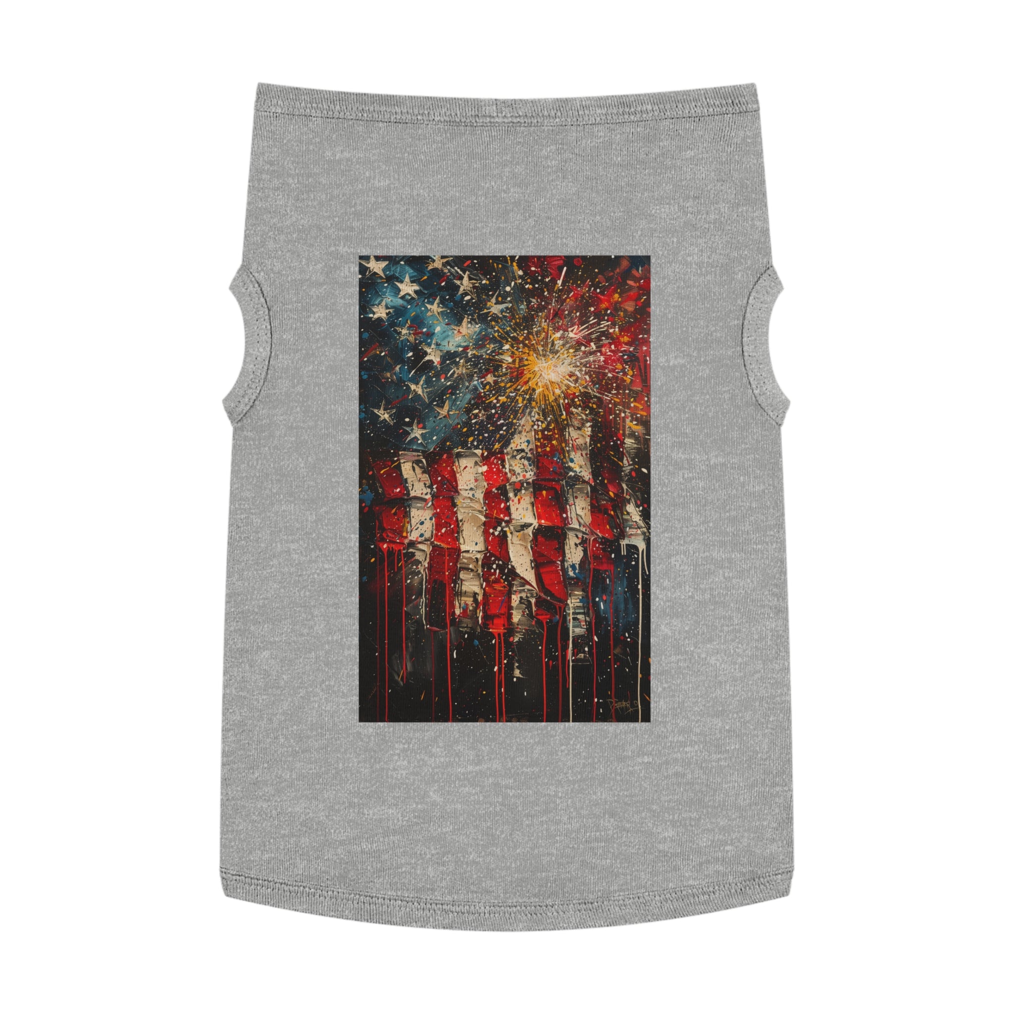 Patriotic Fireworks American Flag Pet Tank Top