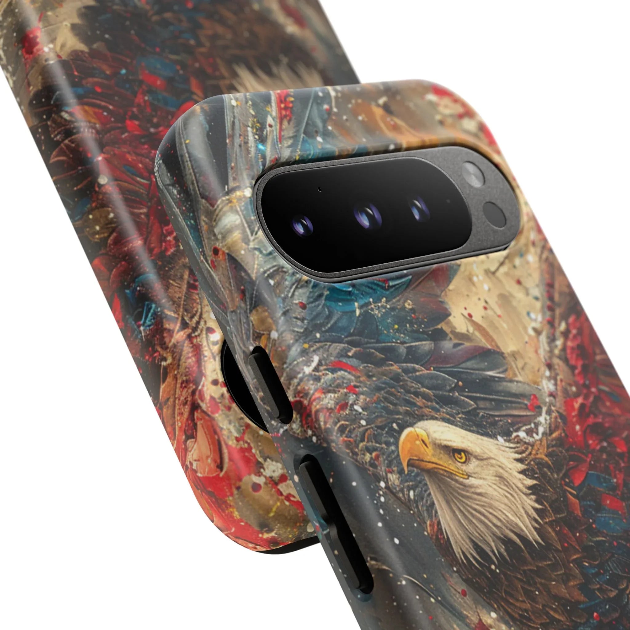 Patriotic Bald Eagle Tough Case | iPhone Phone Case, Red Blue Feather Art - 250 USA Celebration