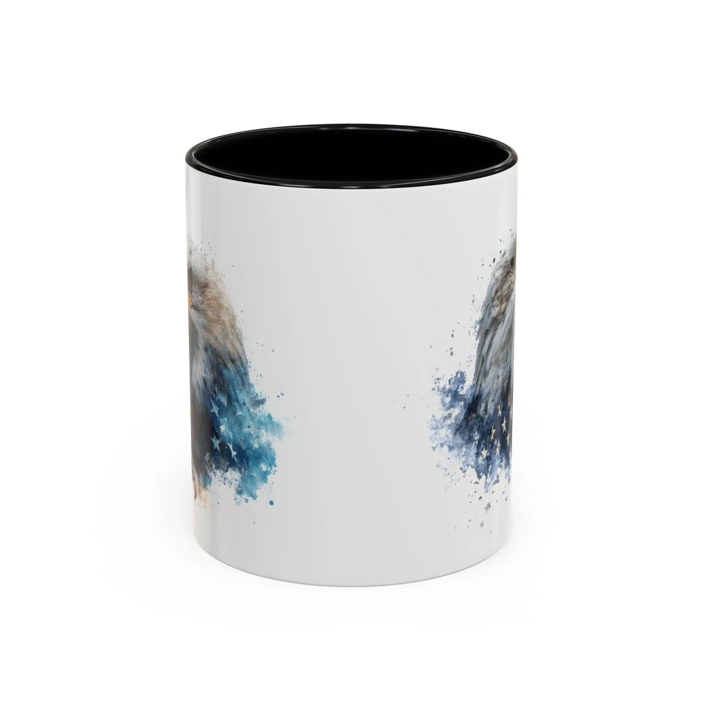 American Bald Eagle watercolor, Coffee Mug | Patriotic flag design - 250 USA Celebration