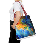 Abstract Fluid Art Tote Bag | Colorful Swirl Beach Bag - 250 USA Celebration