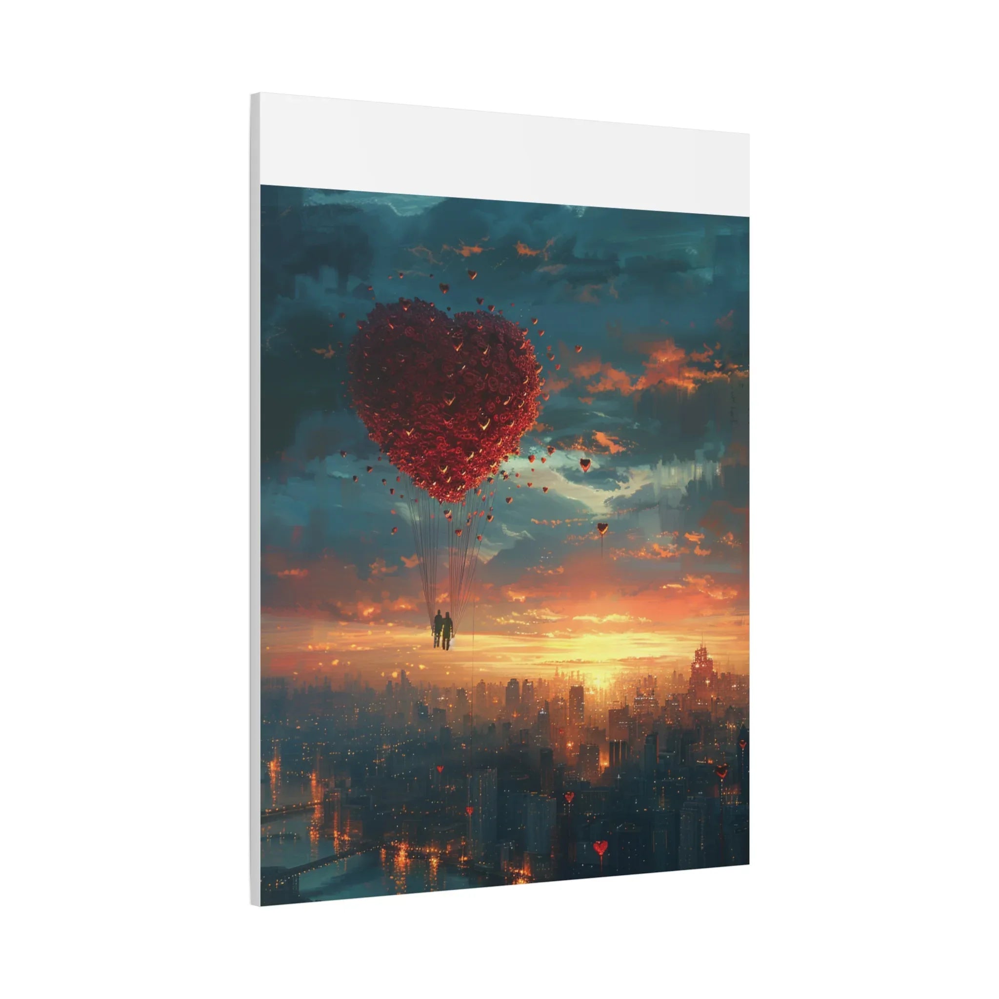 Romantic Canvas Wall Art, Love, Heart Balloon Art, Gift for Couples, Valentines Wall Decor, Valentine's Day Women's Merchandise, Valentines - 250 USA Celebration