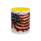 Patriotic 250th Anniversary Coffee Mug – American Flag Splash Accent (11/15oz)