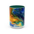 Colorful Mugs (11oz, 15oz) Intense abstract oil splat- coffee cup - 250 USA Celebration
