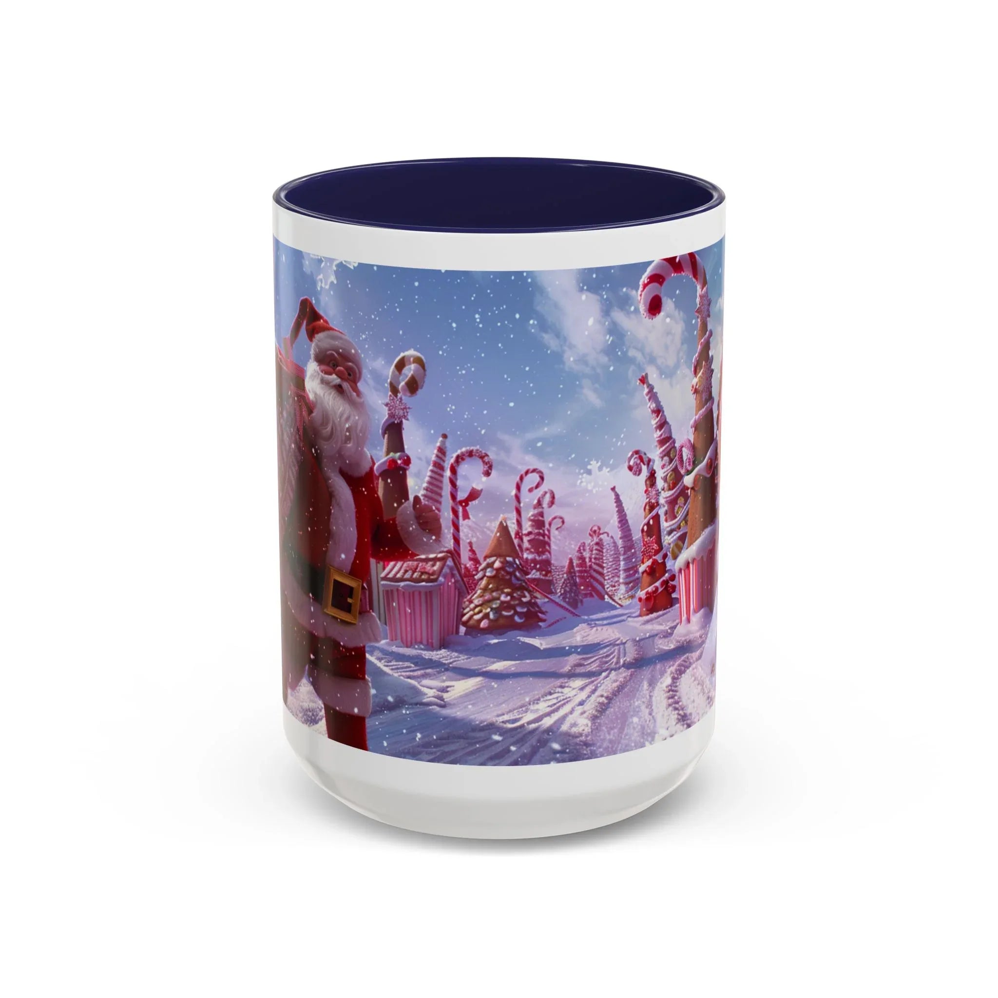 Festive Santa Candy Wonderland Mug | Holiday Santa Claus Candy Cane Forest - 250 USA Celebration