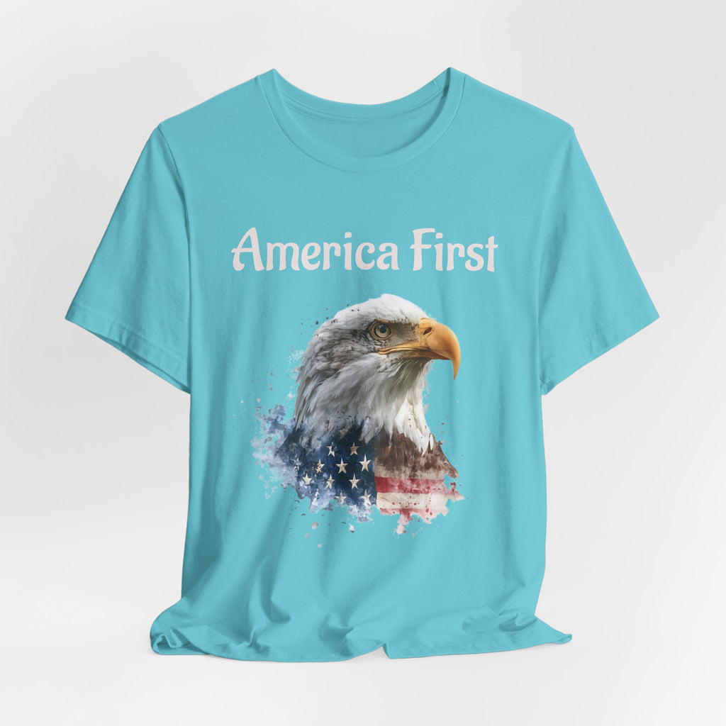 America First Eagle T-Shirt – Patriotic Bald Eagle Tee
