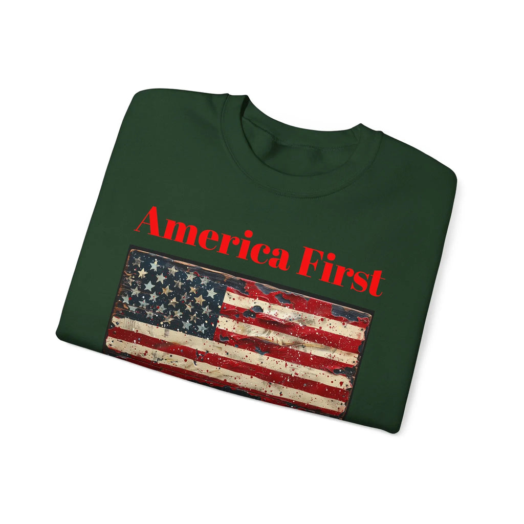 Patriotic American Crewneck Sweatshirt, USA Graphic Tees, Flag T-Shirts, Independence Apparel, Funny Patriotic Shirts, Custom American Tees - 250 USA Celebration