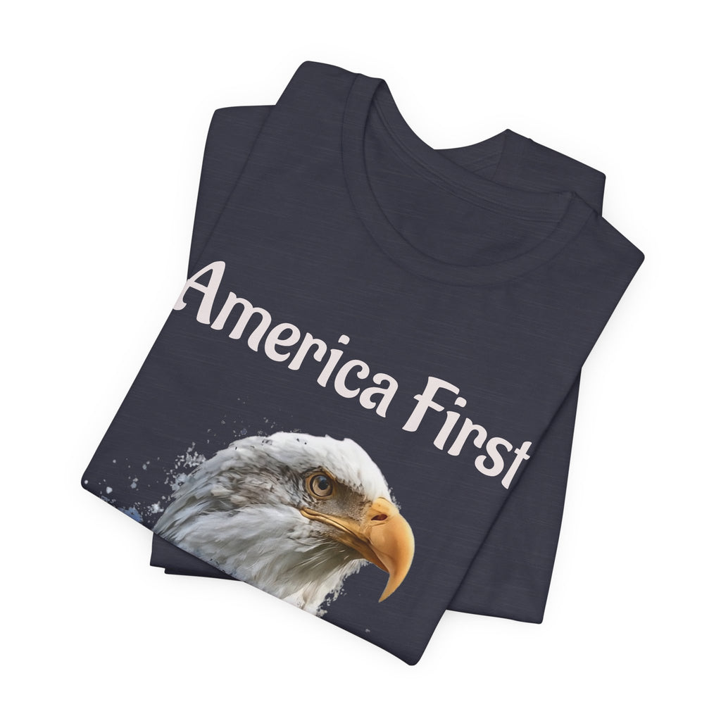 America First Eagle T-Shirt – Patriotic Bald Eagle Tee