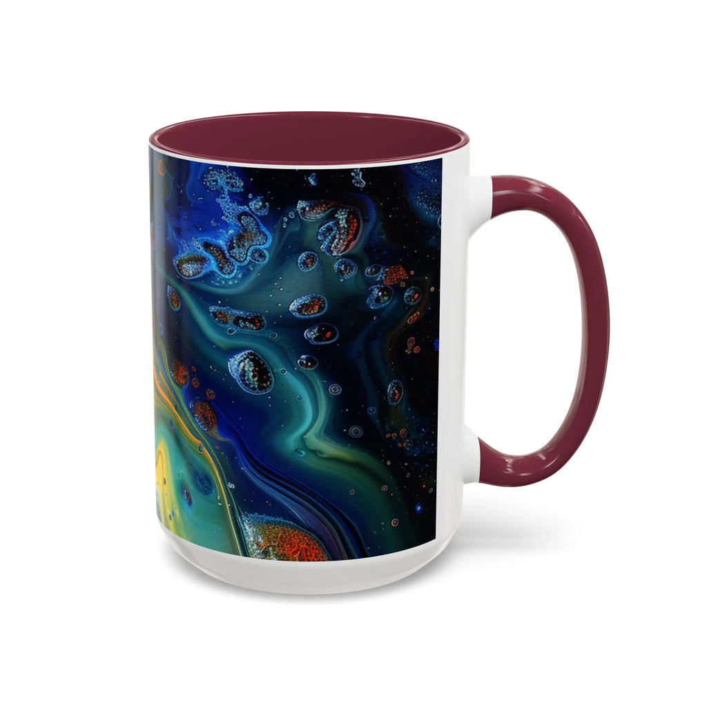 Colorful Mugs (11oz, 15oz) Intense abstract oil splat- coffee cup - 250 USA Celebration