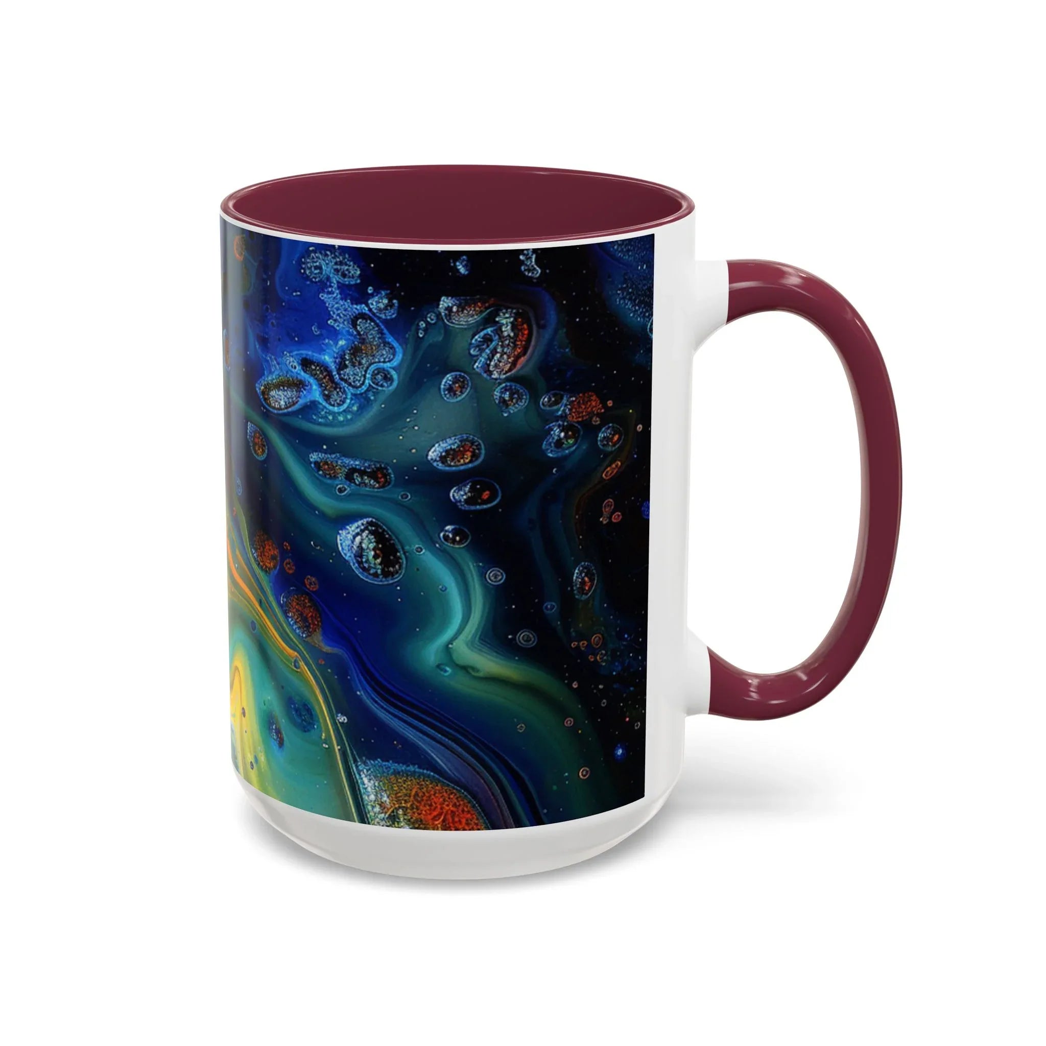 Colorful Mugs (11oz, 15oz) Intense abstract oil splat- coffee cup - 250 USA Celebration