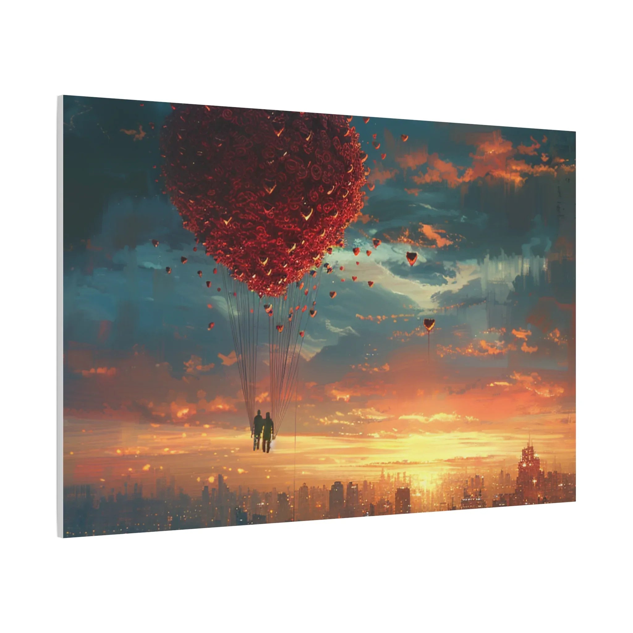 Romantic Canvas Wall Art, Love, Heart Balloon Art, Gift for Couples, Valentines Wall Decor, Valentine's Day Women's Merchandise, Valentines - 250 USA Celebration