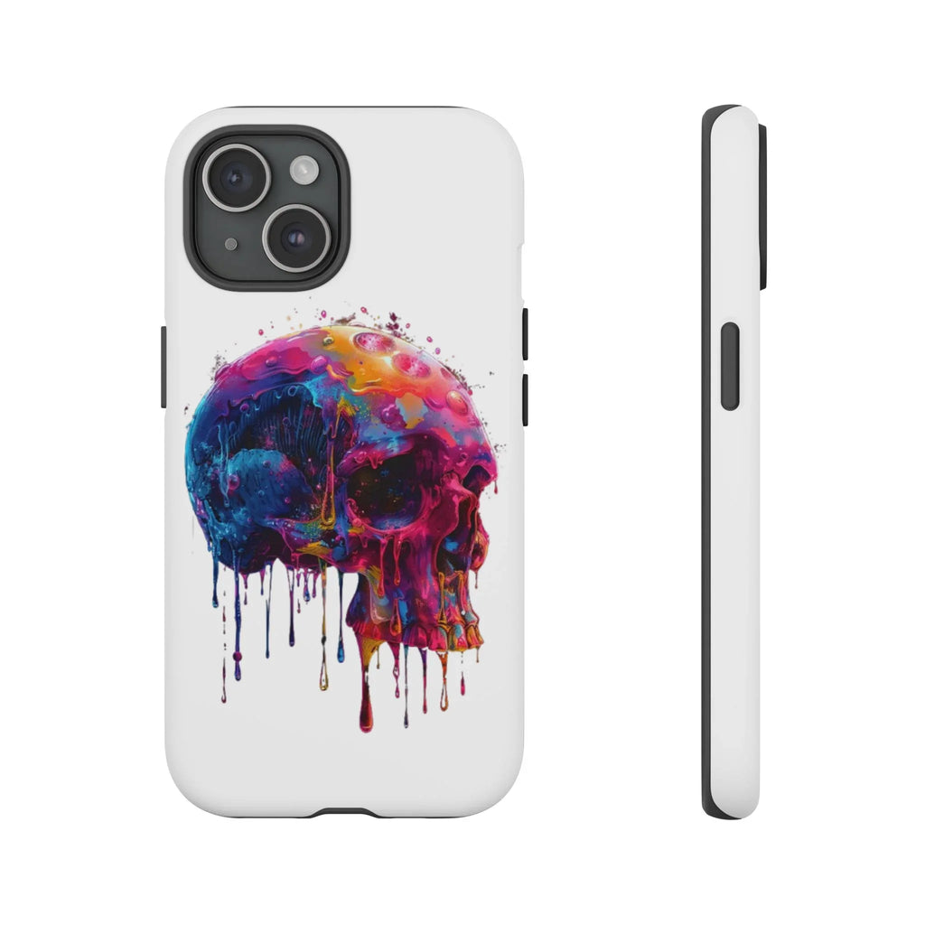 Colorful Drip Skull Phone Case | Hard Plastic Protective Case - 250 USA Celebration