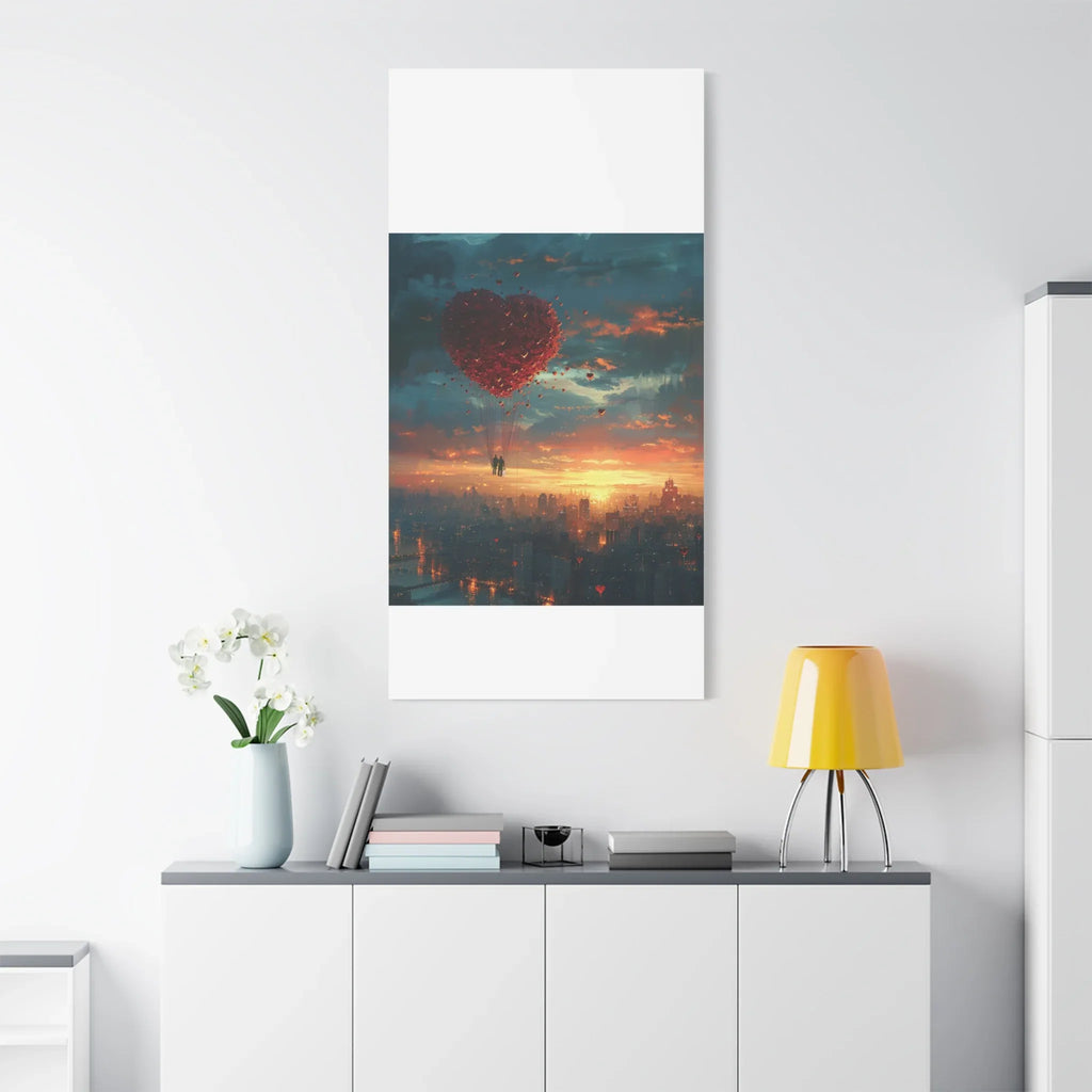 Romantic Canvas Wall Art, Love, Heart Balloon Art, Gift for Couples, Valentines Wall Decor, Valentine's Day Women's Merchandise, Valentines - 250 USA Celebration