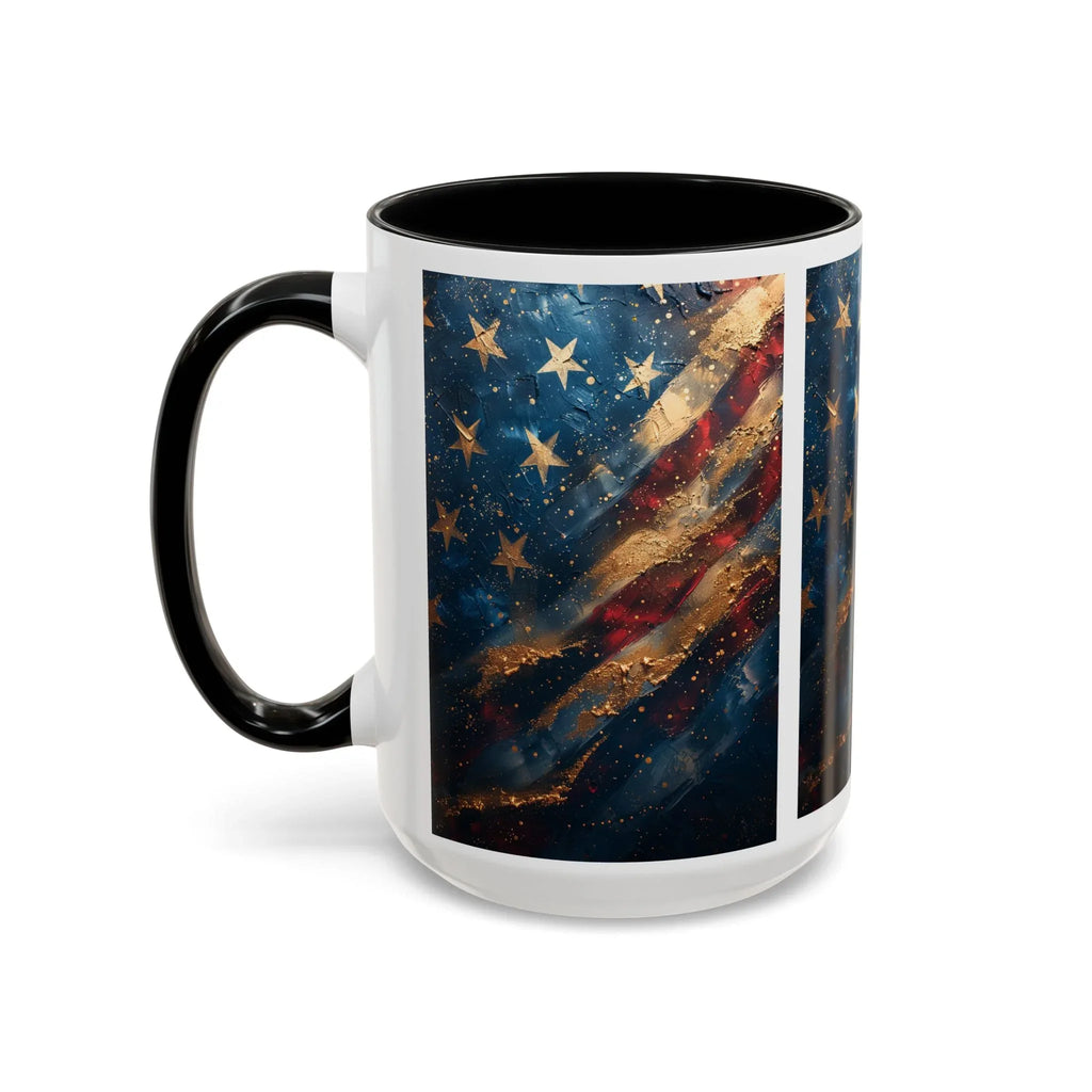 Vintage American Flag Mug | Accent Coffee Mug 11oz 15oz - 250 USA Celebration