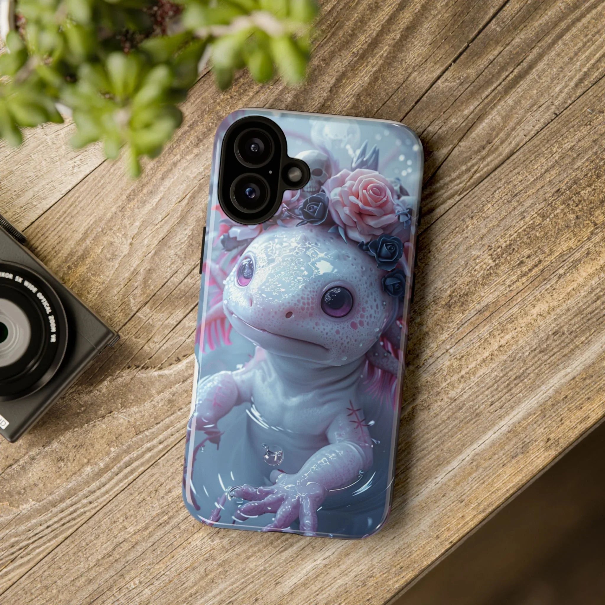 Goth Axolotls Tough Cases | Cute Creepy Axolotl Phone Case, Gloomycore Aesthetic - 250 USA Celebration