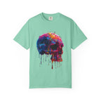 Colorful Drip Skull T-shirt | Watercolor Skull Shirt, Artistic Gothic Tee - 250 USA Celebration