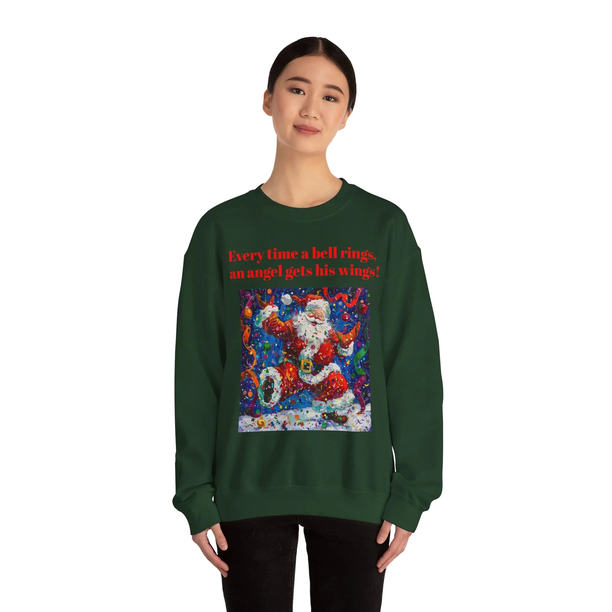 Festive Angel Sweatshirt, Cozy Holiday Crewneck, Christmas Apparel, Unique Gift, Winter Fashion - 250 USA Celebration