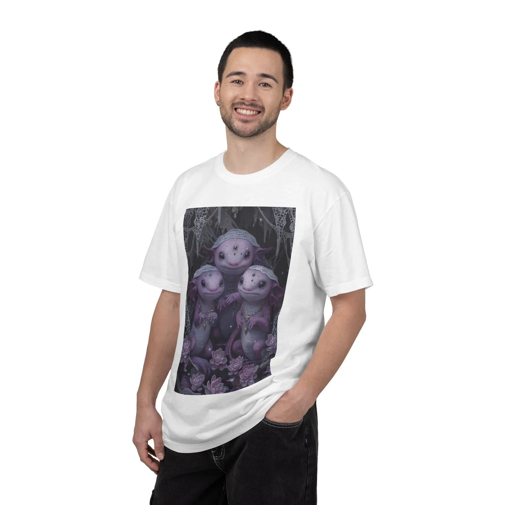 Three Axolotl Friends T-Shirt | Cute Purple Axolotl Illustration - 250 USA Celebration