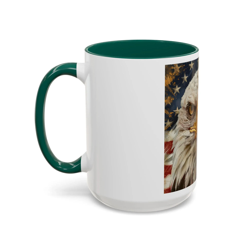 Colorful Mugs (11oz, 15oz) Majestic bald eagle head Patriotic coffee cup, America 250 Celebration coffee cup - 250 USA Celebration