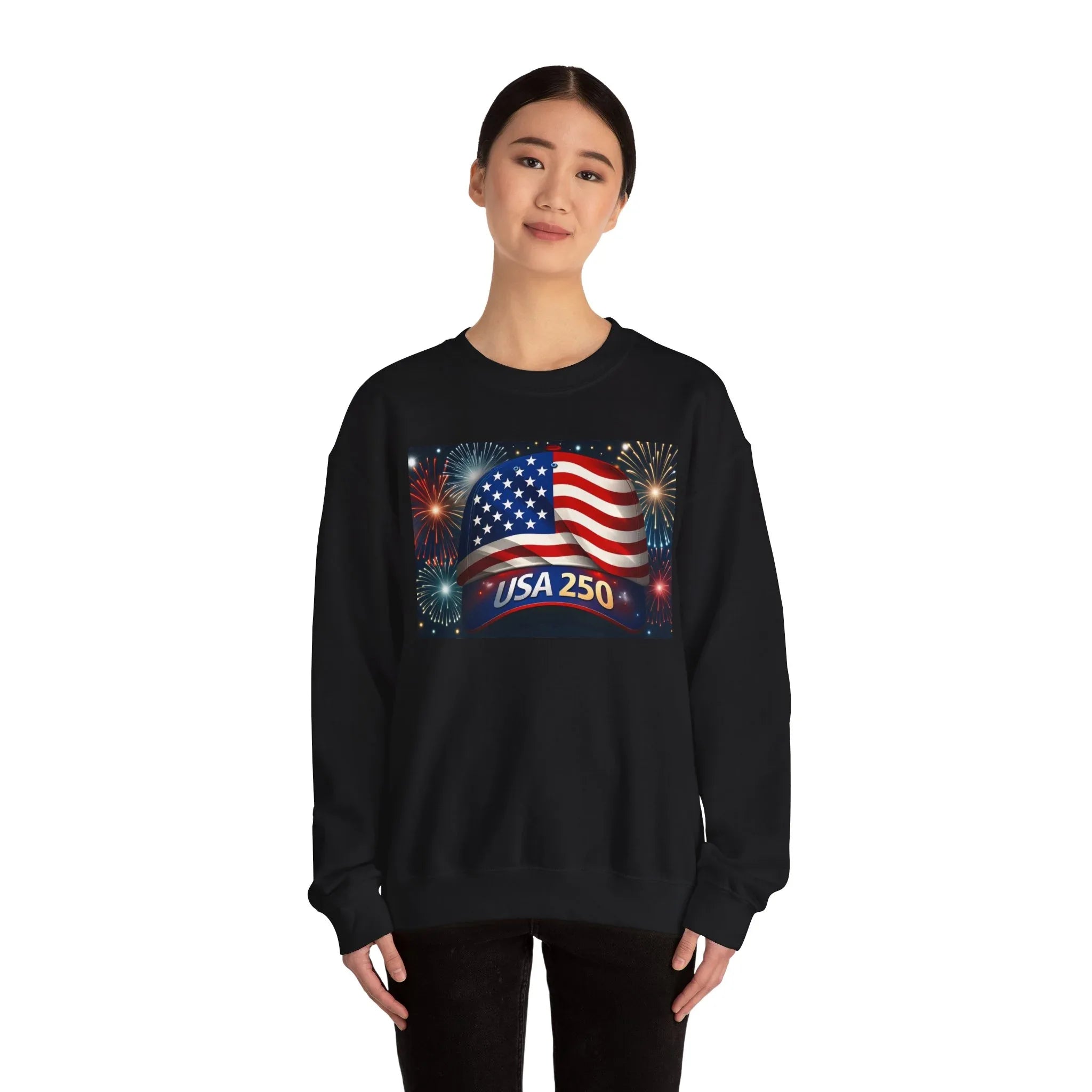 USA 250 American Flag Sweatshirt | 250th United States Celebration - 250 USA Celebration