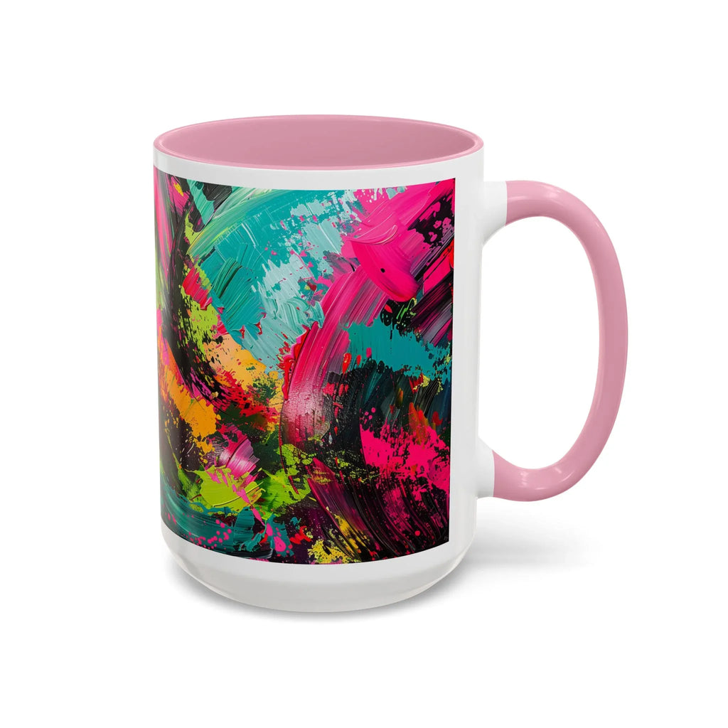 Abstract Colorful Brushstroke Mug | 11oz 15oz Ceramic - 250 USA Celebration