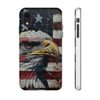 American Flag Bald Eagle phone case | Patriotic iPhone cover, cracked vintage flag design - 250 USA Celebration