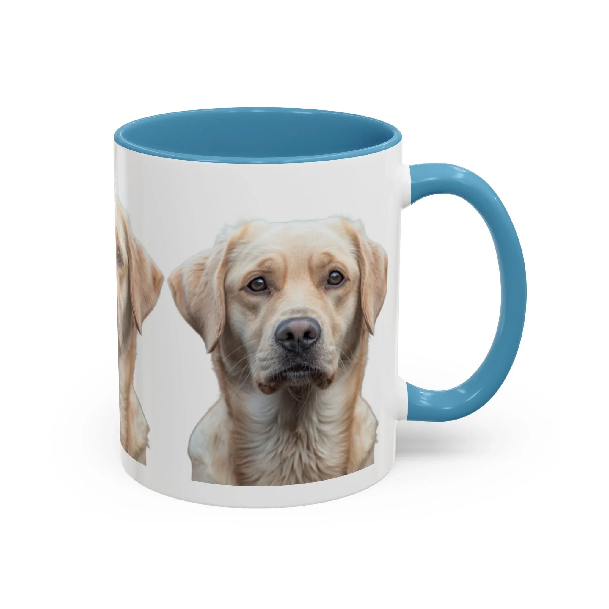 Soulful Labrador Portrait Accent Coffee Mug, Cute Dog Face Ceramic Mug - 250 USA Celebration