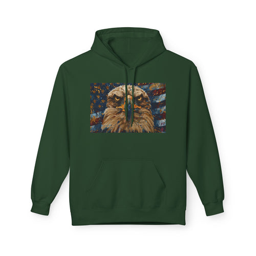 Patriotic Eagle Hoodie — American Flag Bald Eagle with "1776 - 2026" Back Print
