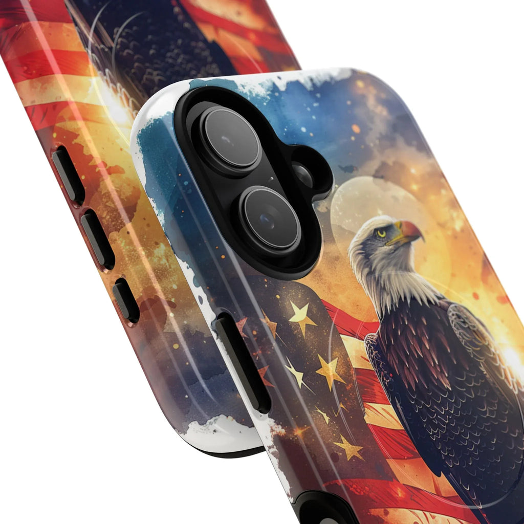 Patriotic Eagle Magnetic Phone Case, Tough Phone Covers, Americana Gifts, Unique Cell Phone Case, Fourth of July, Veterans Day - 250 USA Celebration