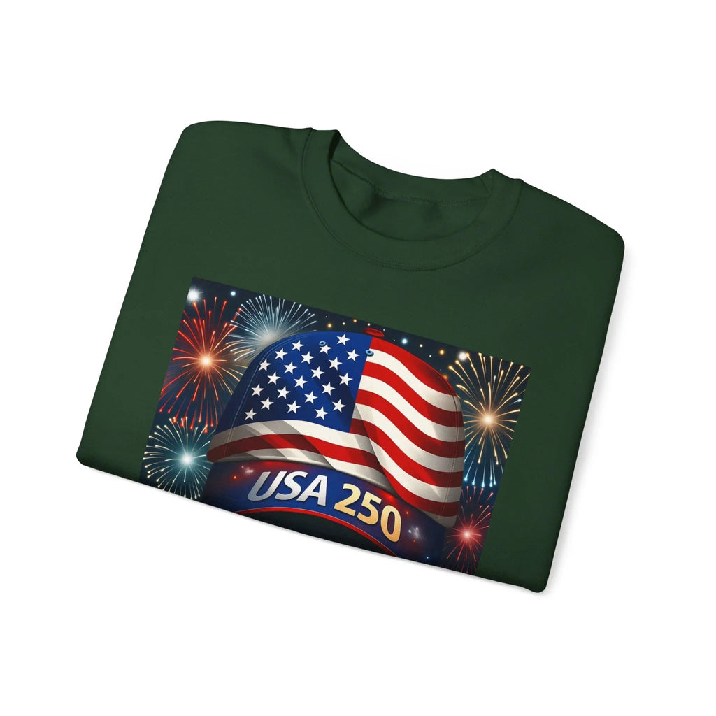 USA 250 American Flag Sweatshirt | 250th United States Celebration - 250 USA Celebration