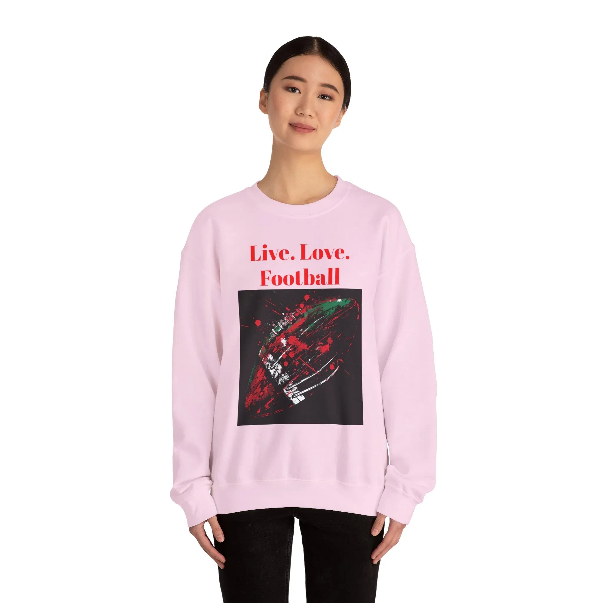 Football Sweatshirt, Live Love Football Crewneck Jumper, Sports Fan Gift, Game Day Apparel, Team Spirit Top, Unisex Sweatshirt - 250 USA Celebration