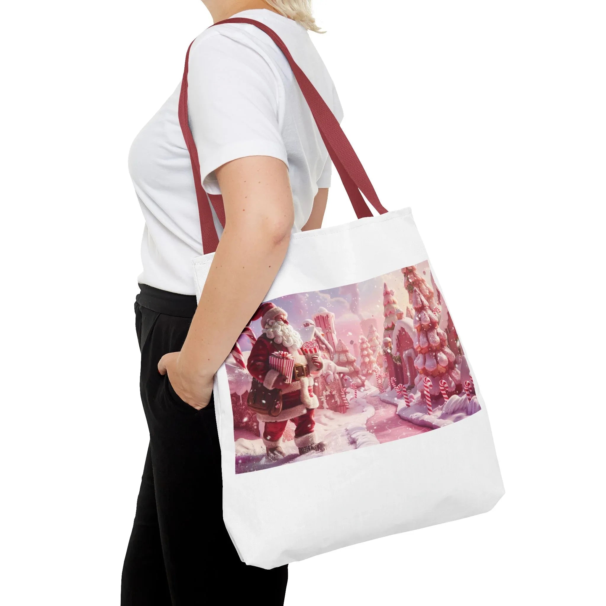 Santa Claus Holiday Tote Bag, AOP Printing, Christmas Gift Bag, Festive Shopping Tote, Fun Winter Accessories, Unique Holiday Item - 250 USA Celebration