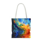 Abstract Fluid Art Tote Bag | Colorful Swirl Beach Bag - 250 USA Celebration