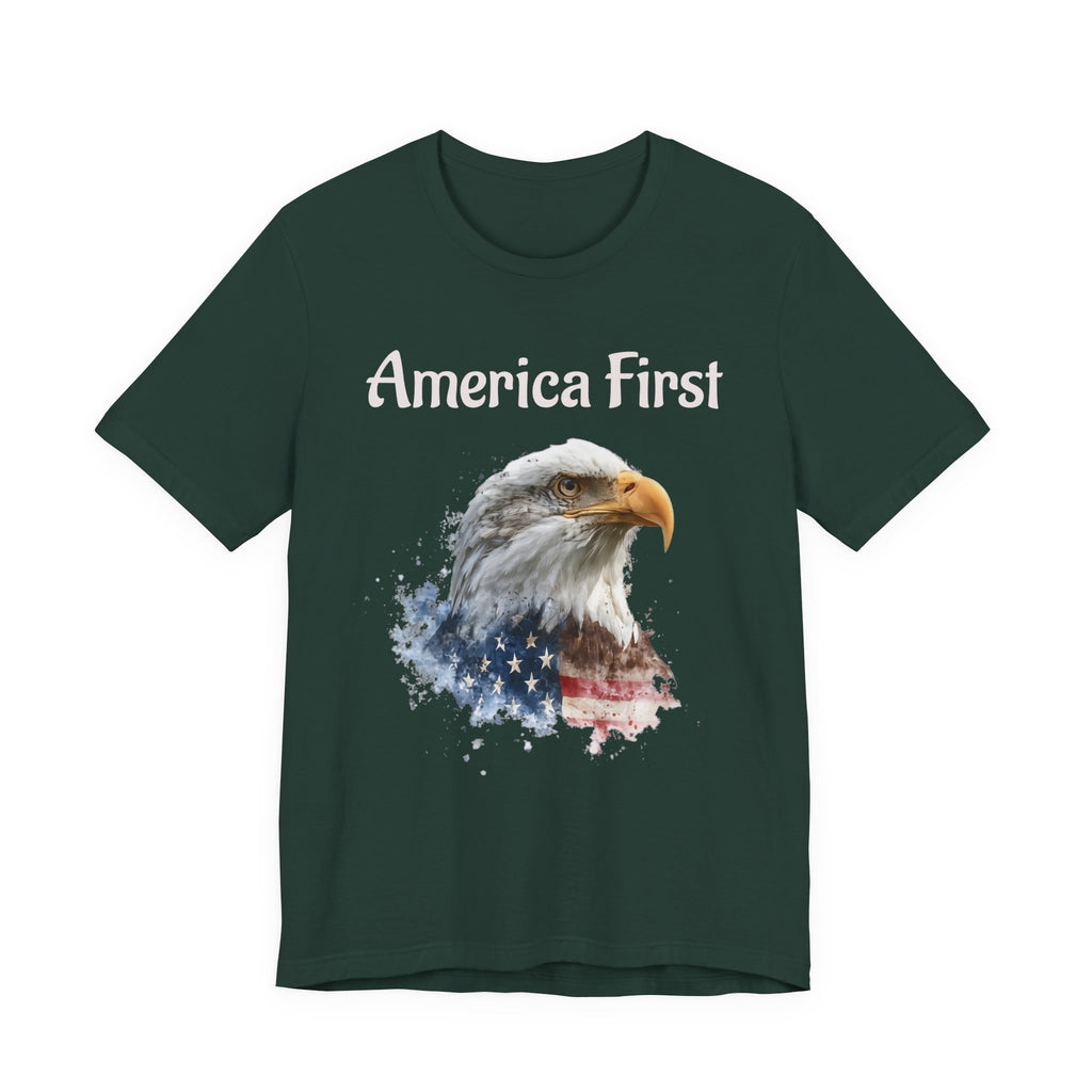 America First Eagle T-Shirt – Patriotic Bald Eagle Tee