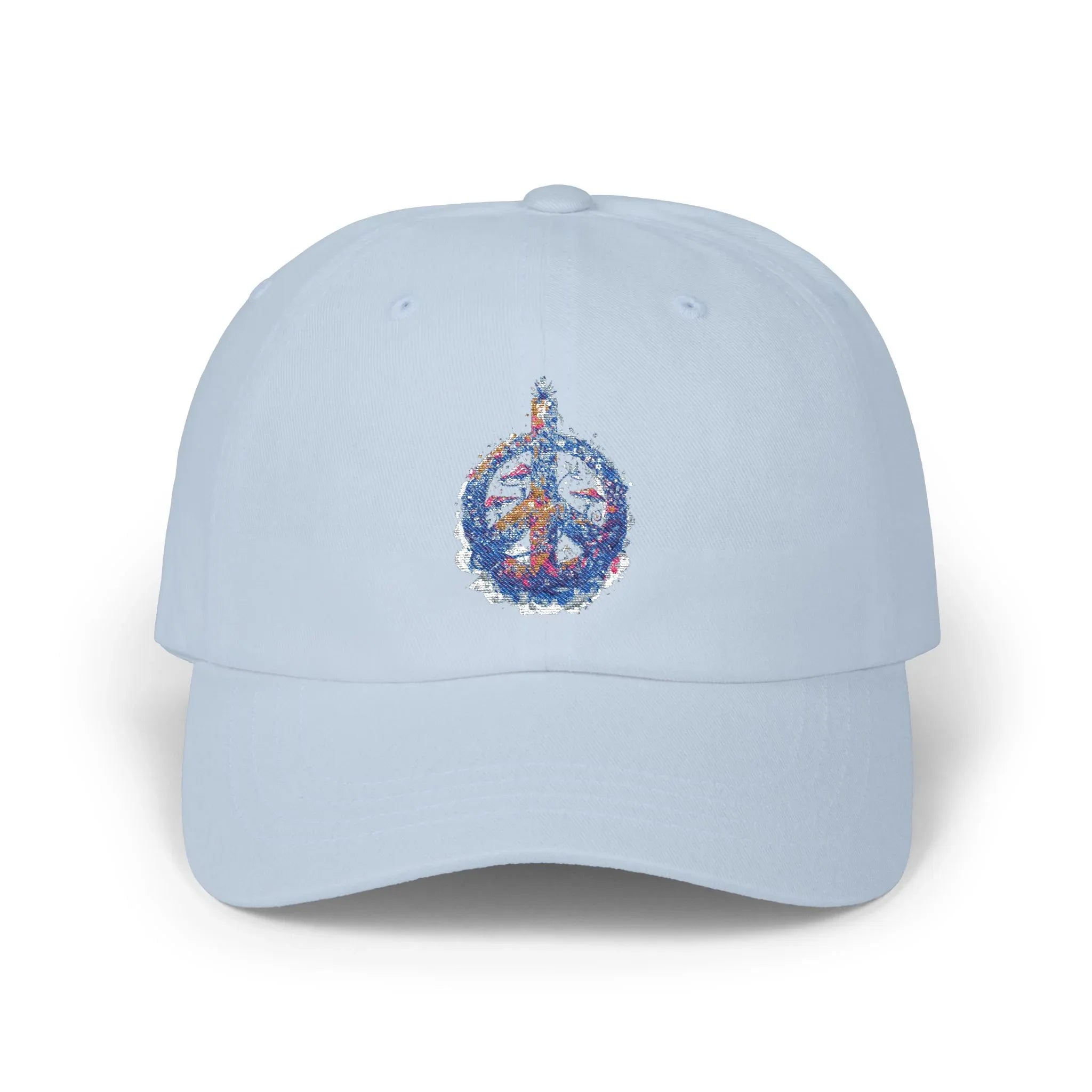 Peace Sign Floral Dad Cap | Watercolor Flower Peace Hat - 250 USA Celebration