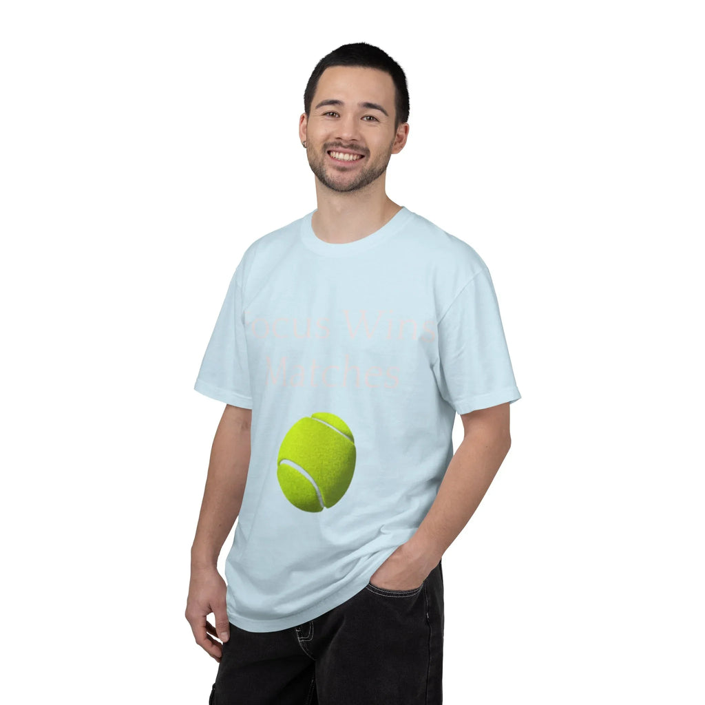 Focus Wins Matches Tennis Ball T-shirt | Tennis Graphic Tee - 250 USA Celebration