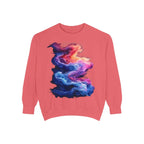 Hyper Bloom Fracture: Psychedelic tee with shattering florals in electric turquoise & magenta flares. Unisex trippy festival flair! - 250 USA Celebration