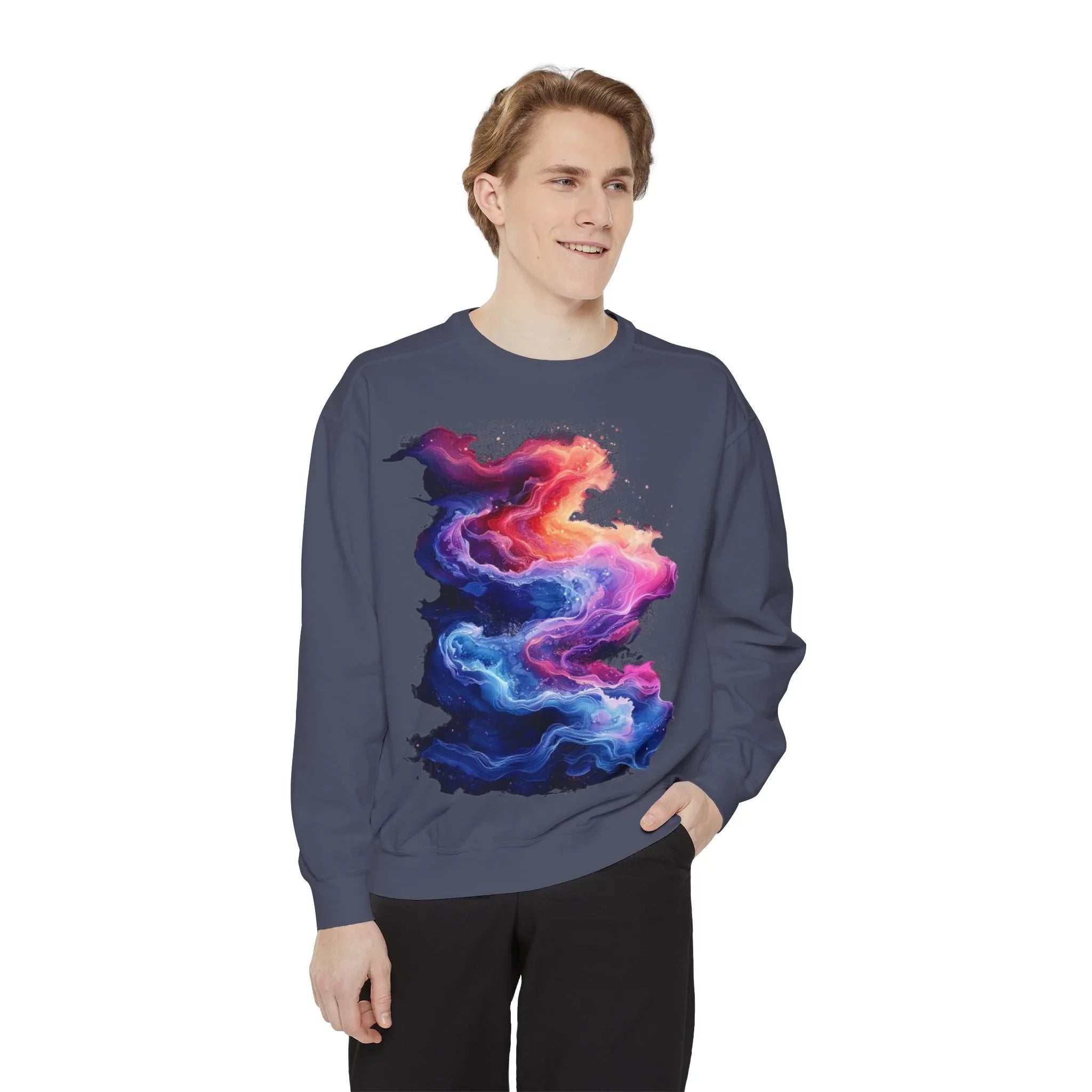 Hyper Bloom Fracture: Psychedelic tee with shattering florals in electric turquoise & magenta flares. Unisex trippy festival flair! - 250 USA Celebration