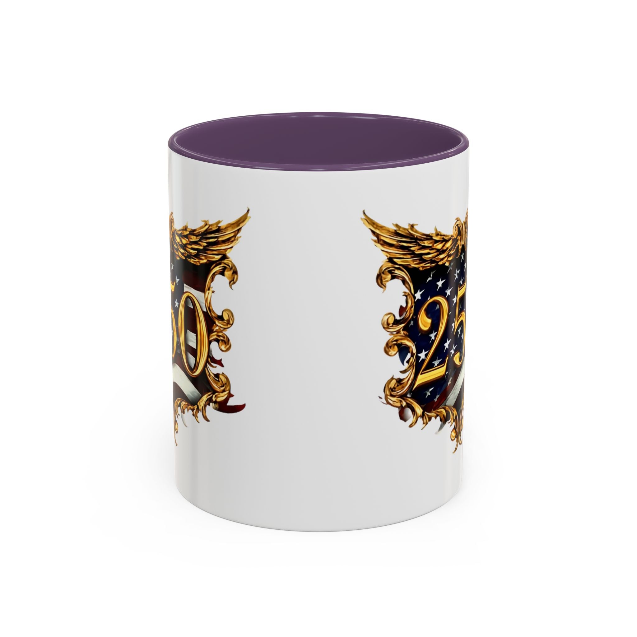 25th Anniversary American Flag Crest Accent Coffee Mug (11/15oz)