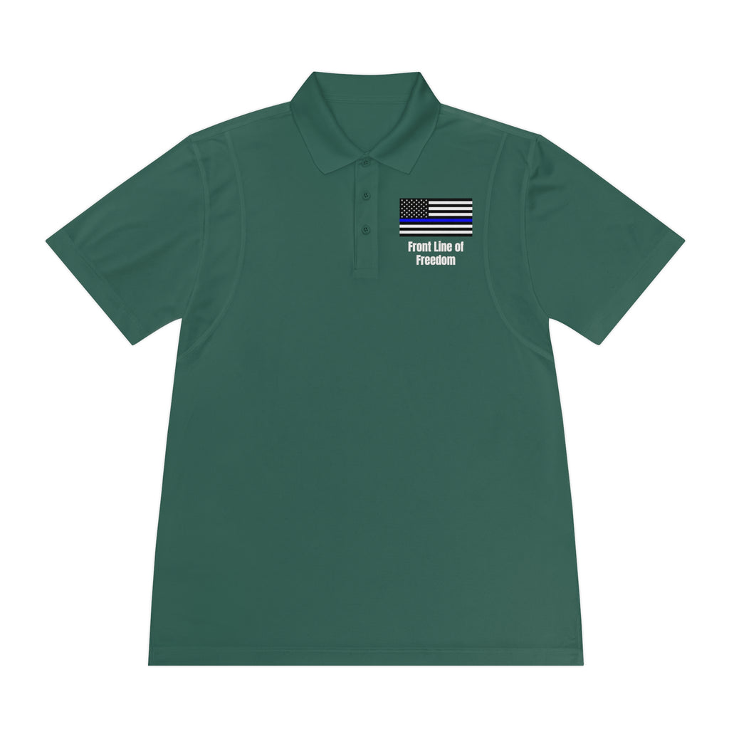 Front Line of Freedom Thin Blue Line Polo — Men's Support Police Shirt