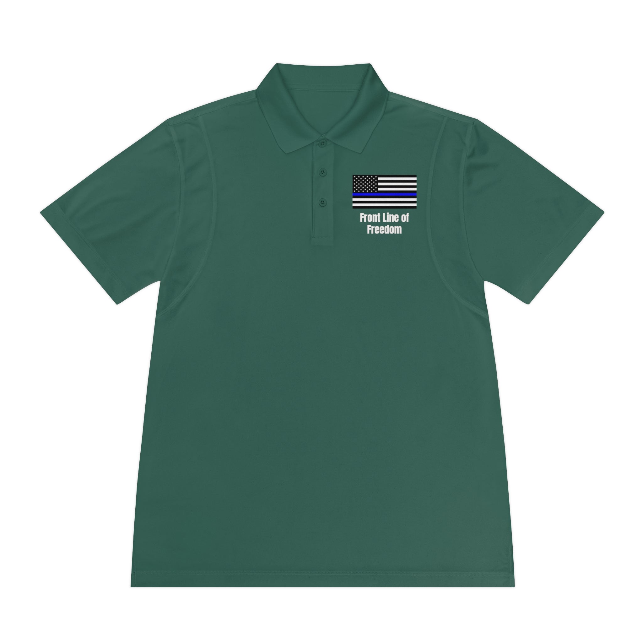 Front Line of Freedom Thin Blue Line Polo — Men's Support Police Shirt