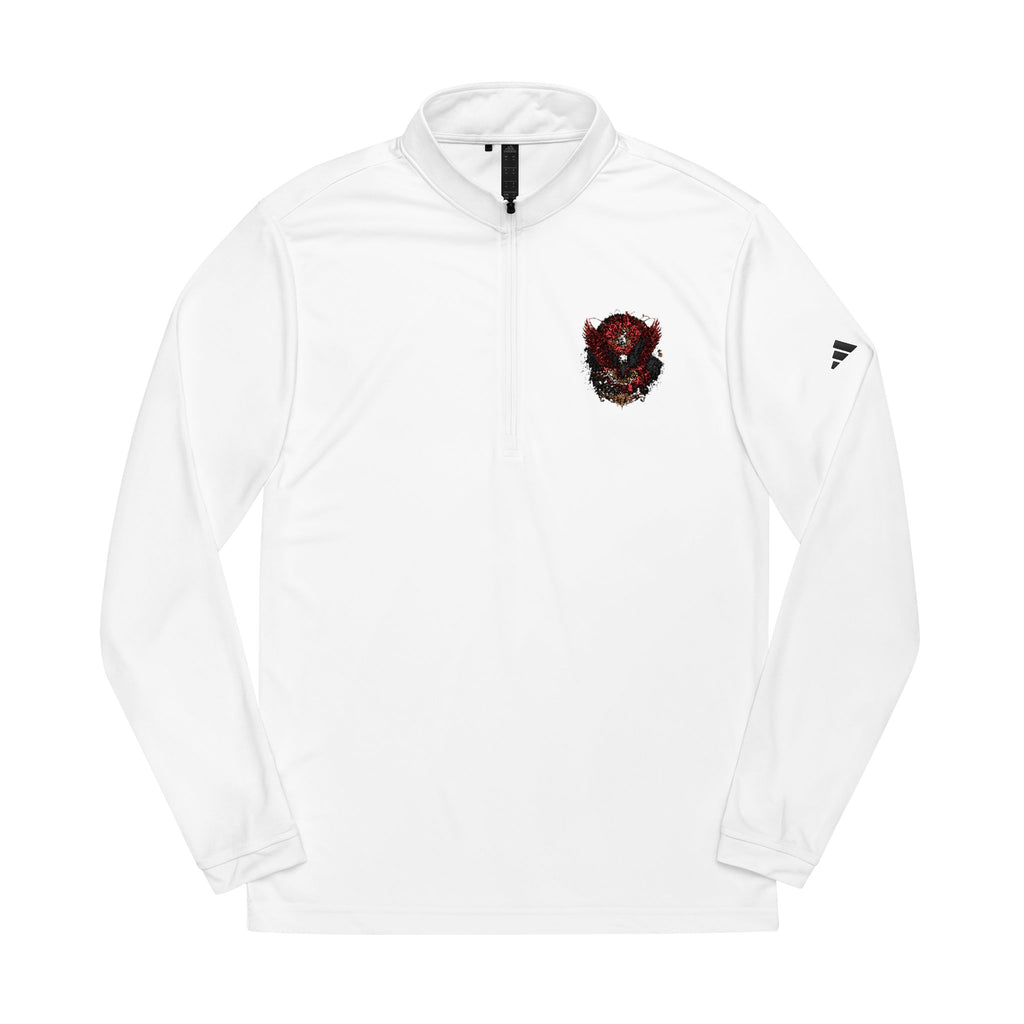 Red Floral Heart Embroidery Quarter-Zip Pullover | adidas style