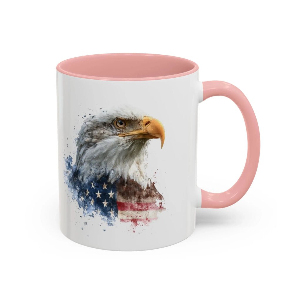 American Bald Eagle watercolor, Coffee Mug | Patriotic flag design - 250 USA Celebration