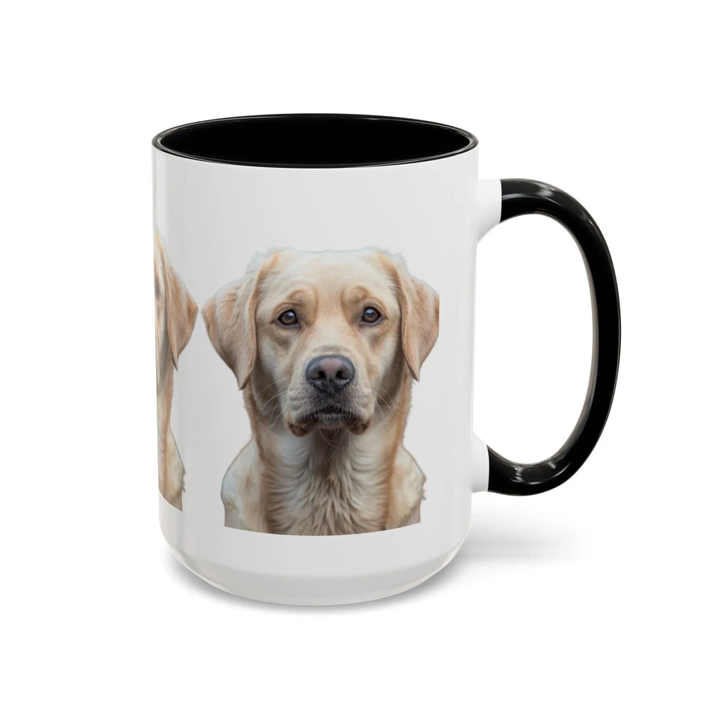 Soulful Labrador Portrait Accent Coffee Mug, Cute Dog Face Ceramic Mug - 250 USA Celebration