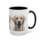 Soulful Labrador Portrait Accent Coffee Mug, Cute Dog Face Ceramic Mug - 250 USA Celebration