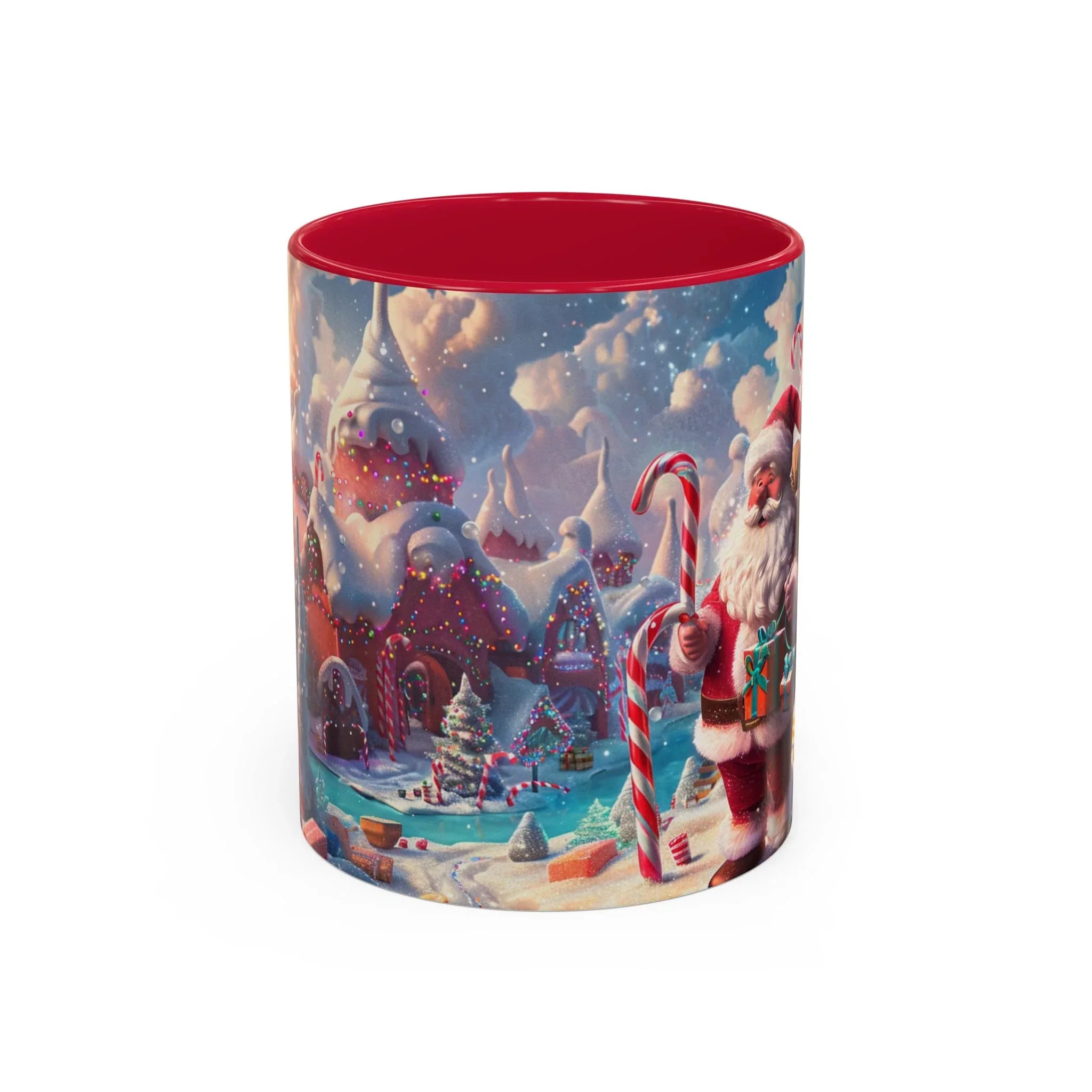 Festive Santa in Candy Wonderland mug | Holiday Christmas ceramic mug - 250 USA Celebration