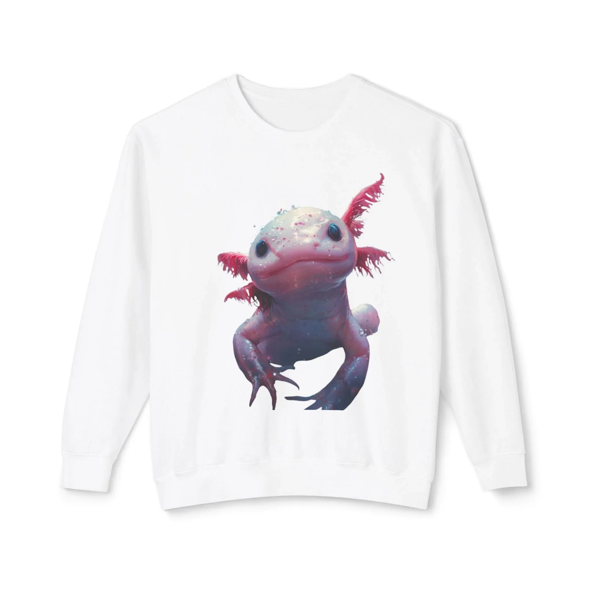 Cute Axolotl Illustration Sweatshirt | Pastel Aquatic Amphibian Design - 250 USA Celebration